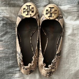 Tory Burch Snakeskin Ballet Flats